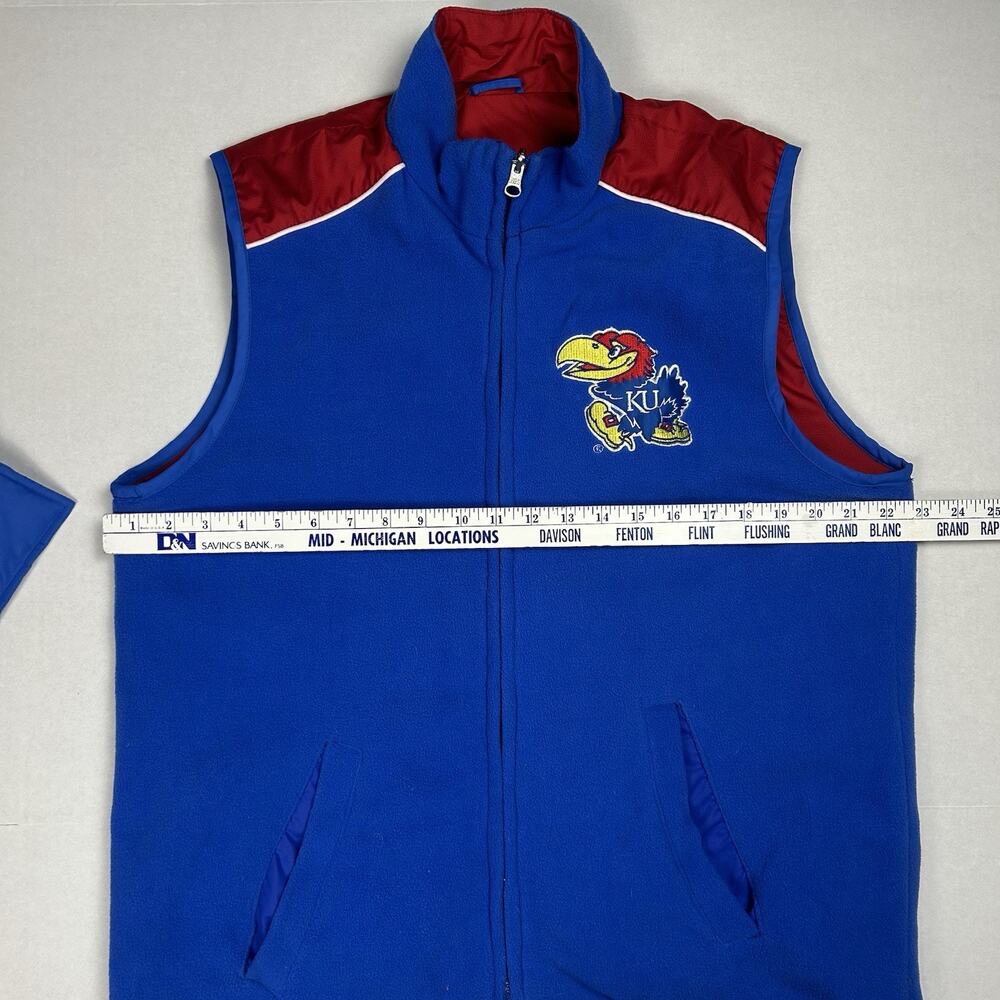 Kansas Jayhawks 3-in-1 Jacket Y2K Vibe NCAA Carl Banks G-III Reversible Vest - Picture 7 of 16